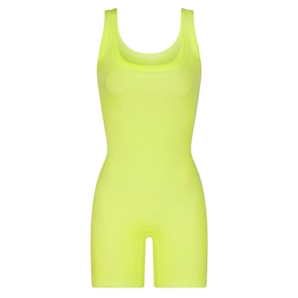 Skims Neon Yellow Sleeveless Bodysuit